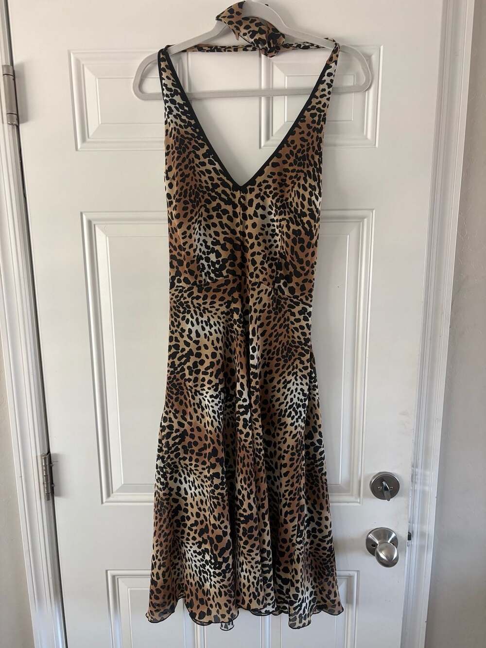 Jonathan Martin Studio Leopard Print Halter Maxi Dress Size 6